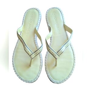 Tory Burch Ribbon Flip Flops Things Butter Yellow sz 10.5